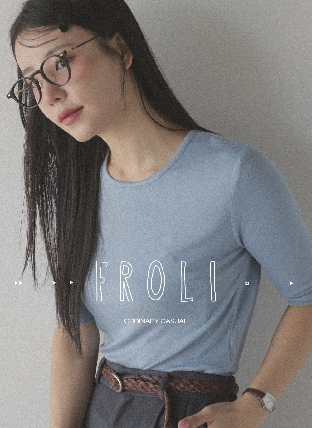 ウール混スリム半袖Tシャツ | 詳細画像2