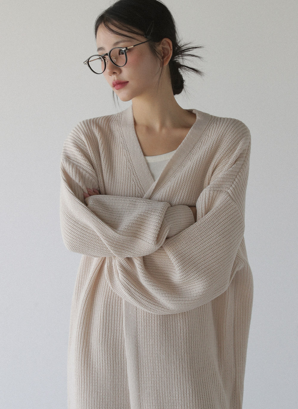 美品✨フォクシー Vネック ロング カーディガン ロゴボタン ピンク FREE ロングボタンレスカーディガン | レディースファッション通販 - DHOLIC