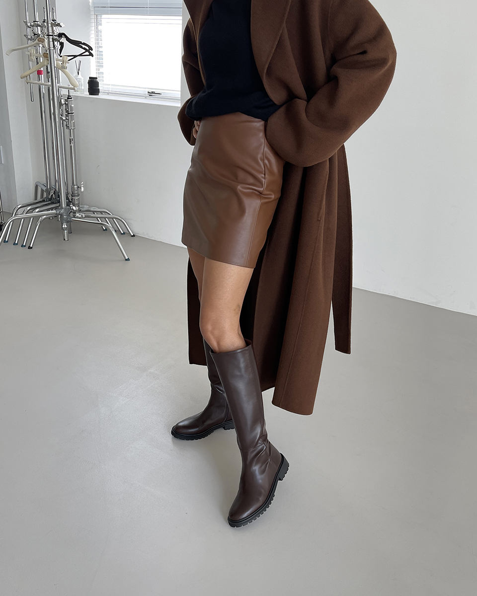 レザー調ラウンドロングブーツ | 詳細画像6