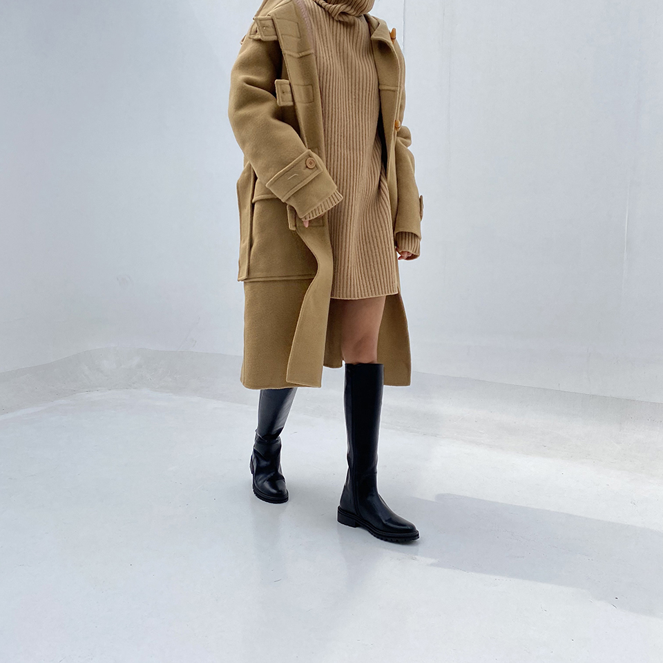 レザー調ラウンドロングブーツ | 詳細画像15