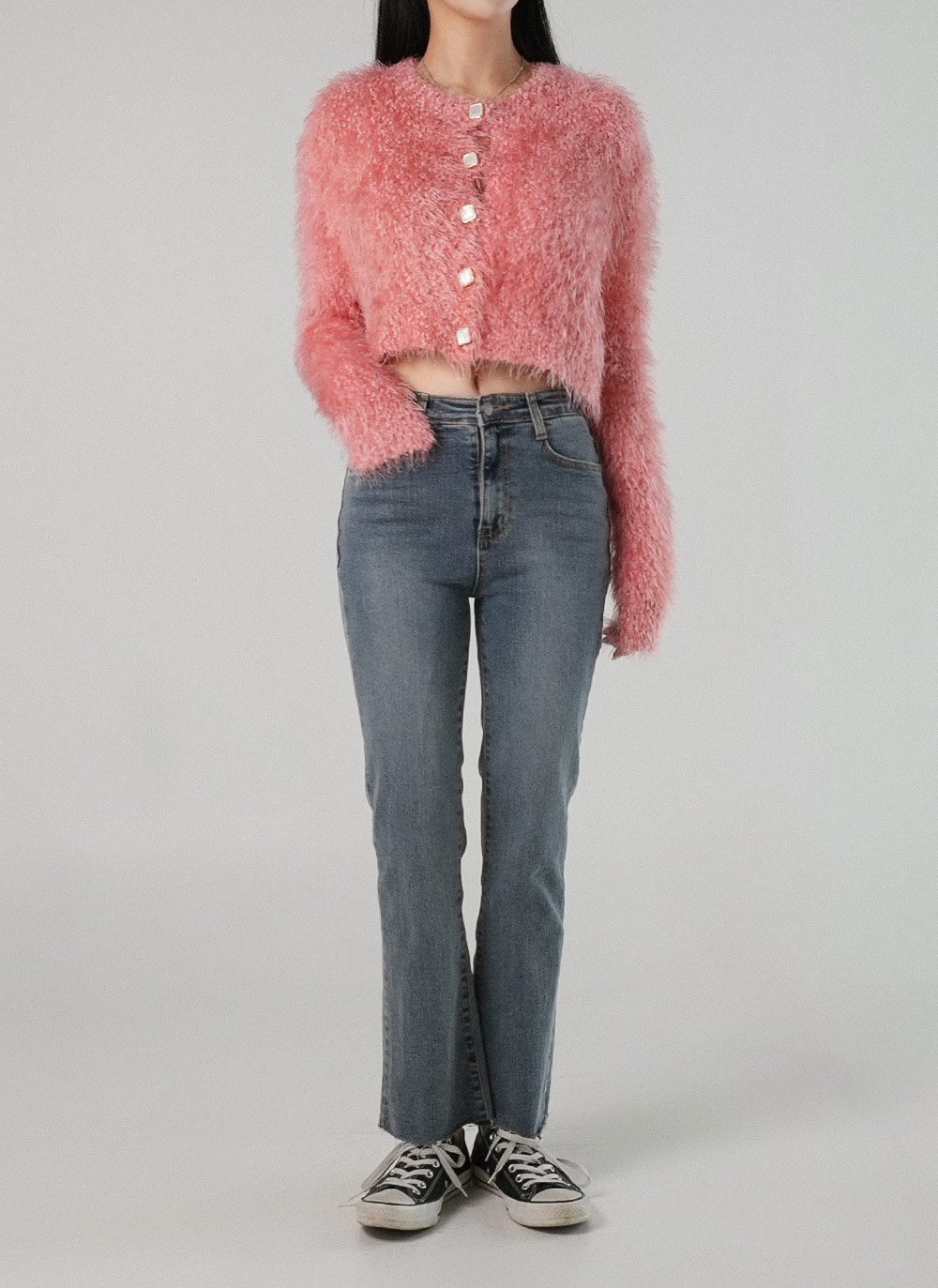 スクエアボタンエコファーカーディガン | DHOLIC | 詳細画像2