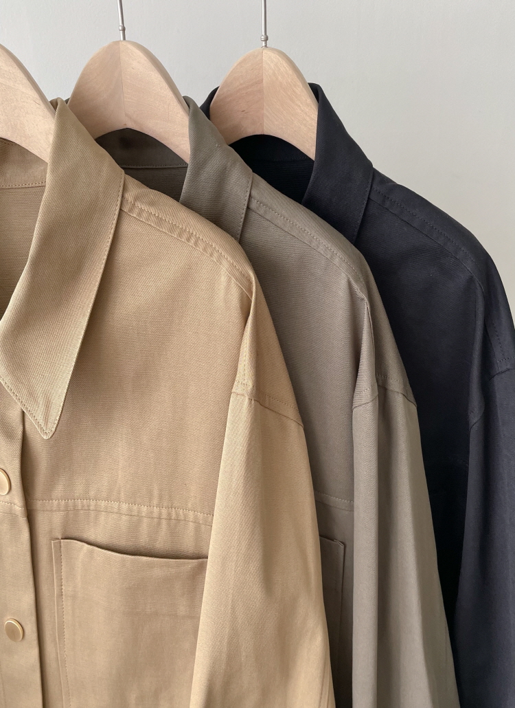 ゴールドスナップボタンカラージャケット | レディースファッション