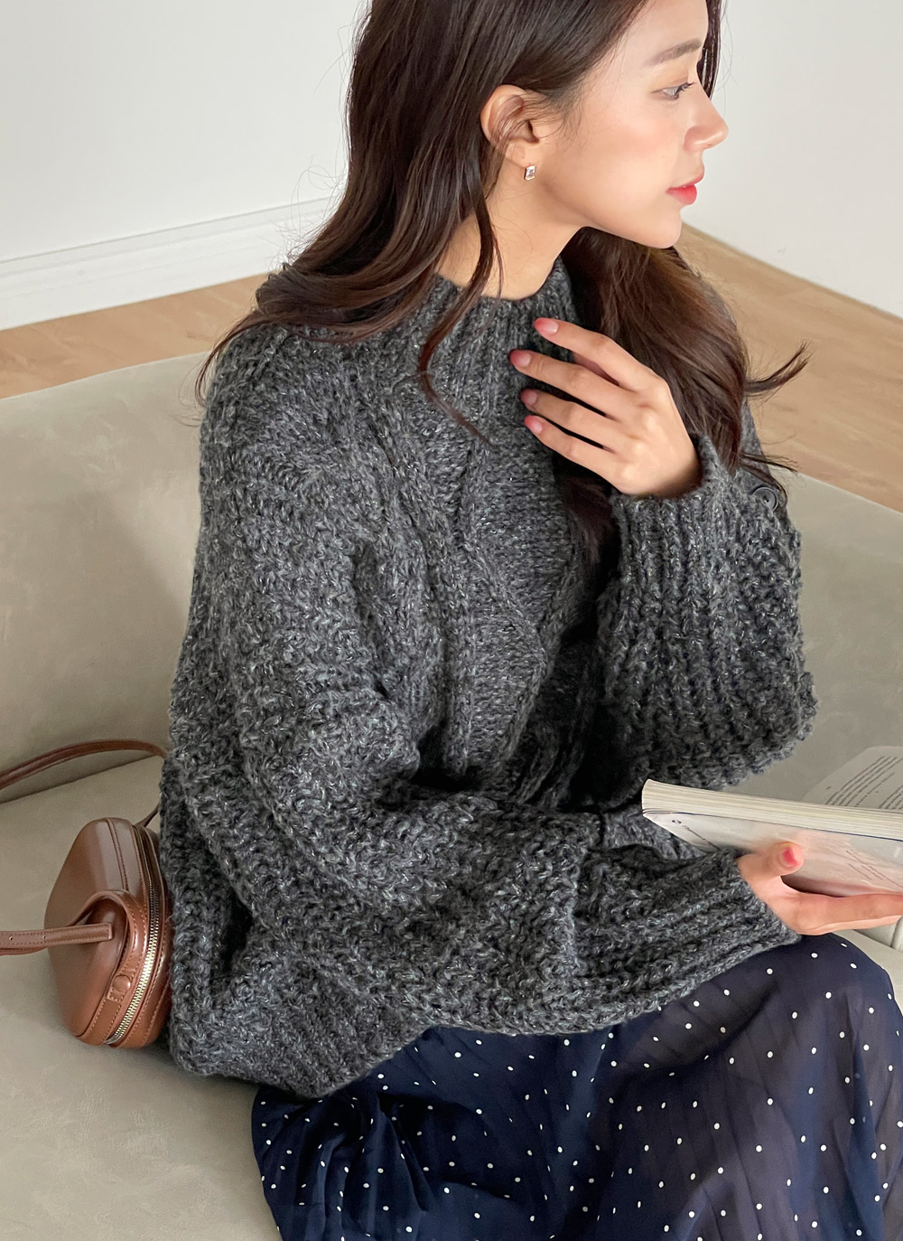 ケーブルショルダースリットボタンニット | DHOLIC | 詳細画像16