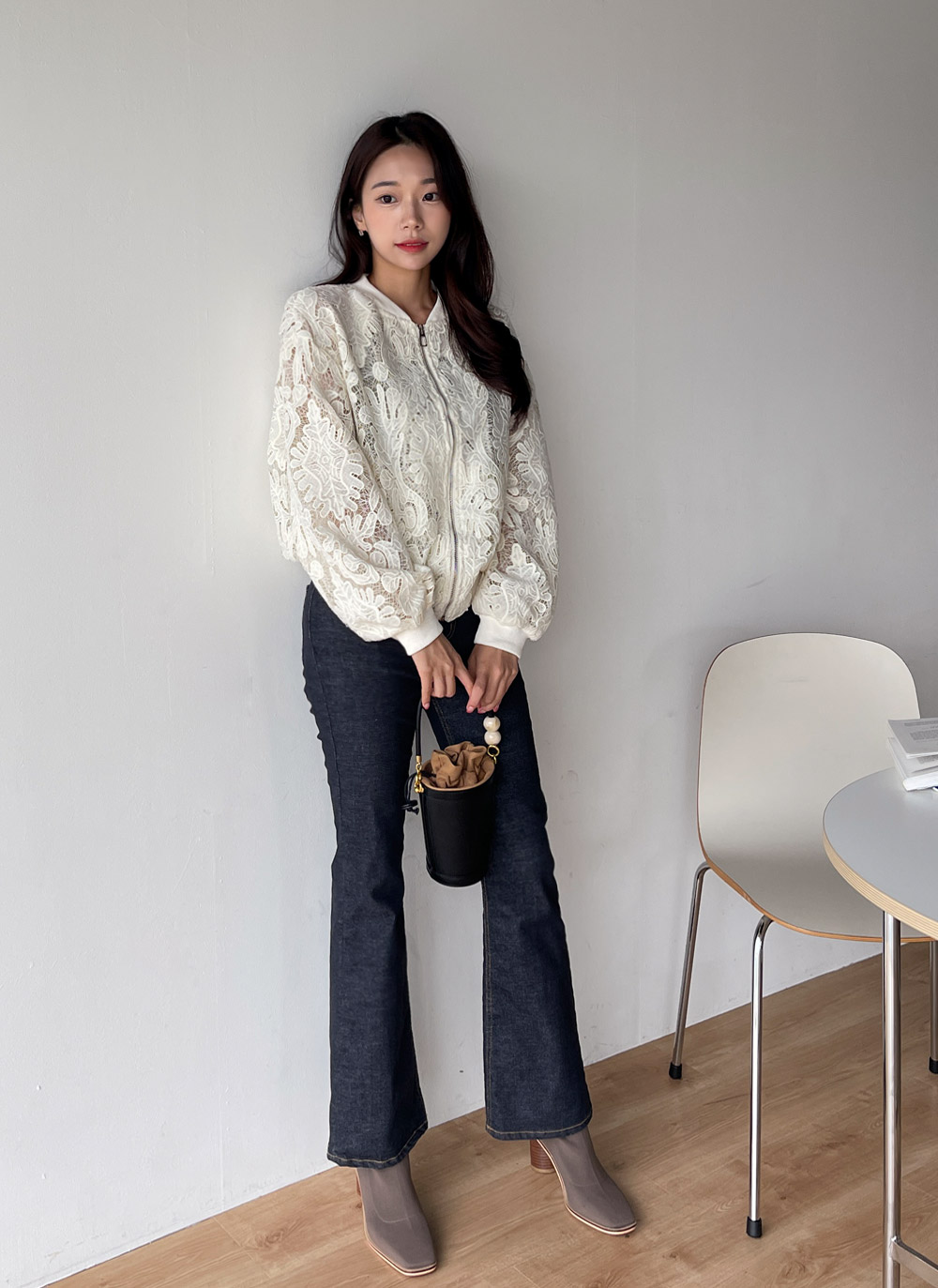 パターンレースブルゾン | レディースファッション通販 - DHOLIC