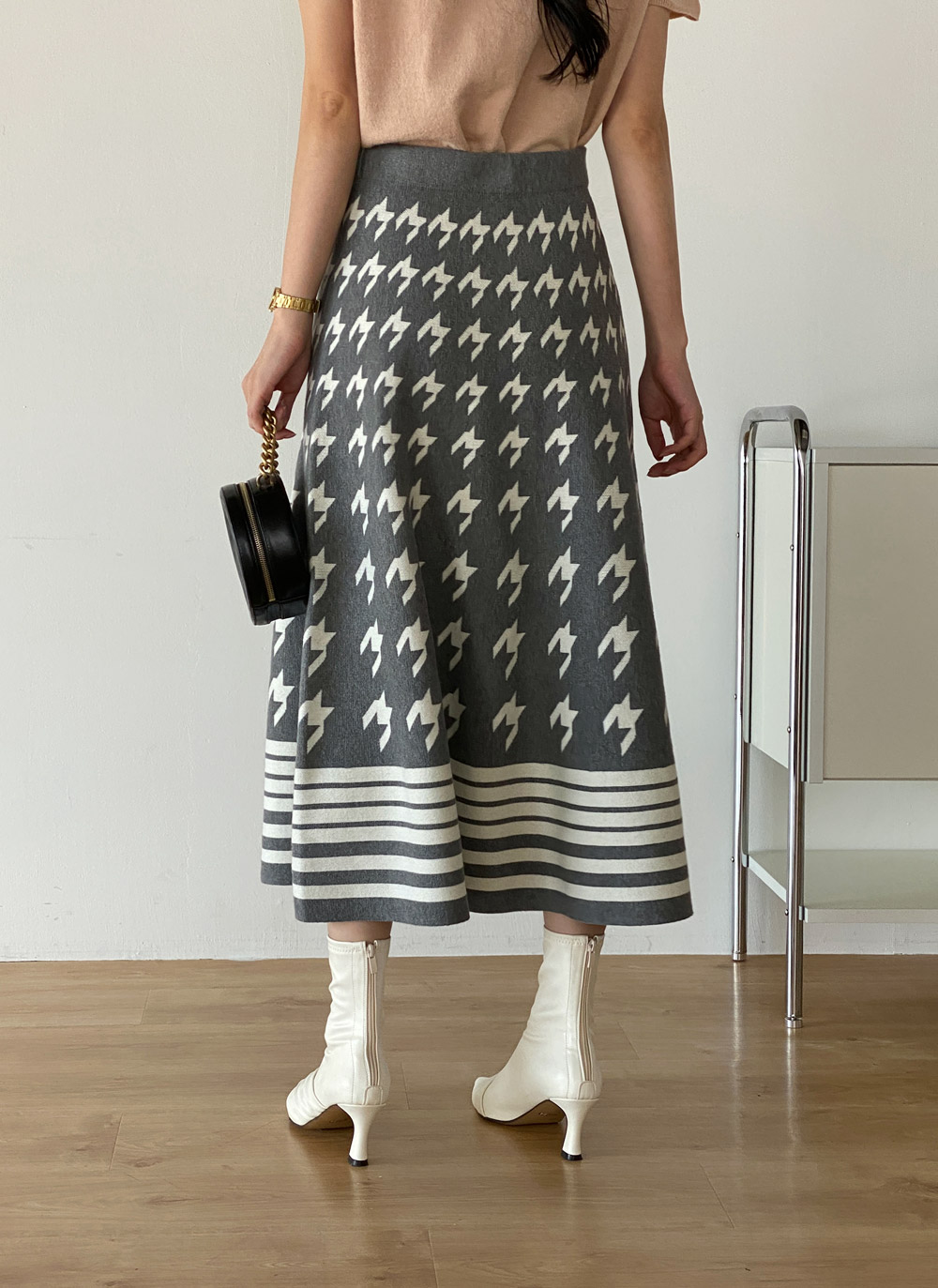ハウンドトゥースニットAラインスカート | DHOLIC | 詳細画像5