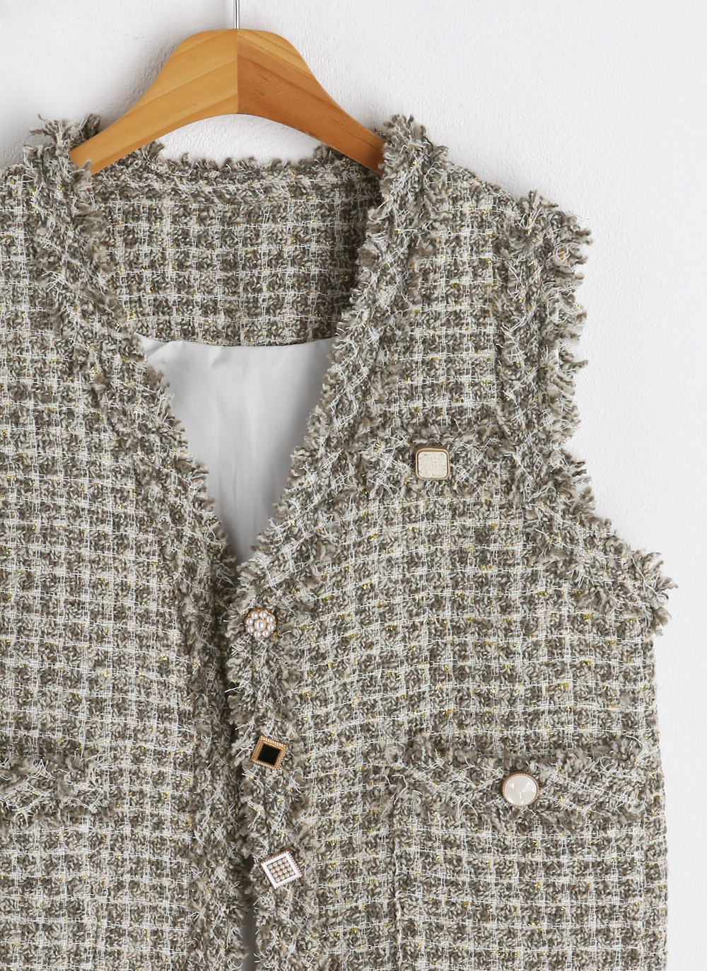 マルチボタンツイードベスト | DHOLIC | 詳細画像16