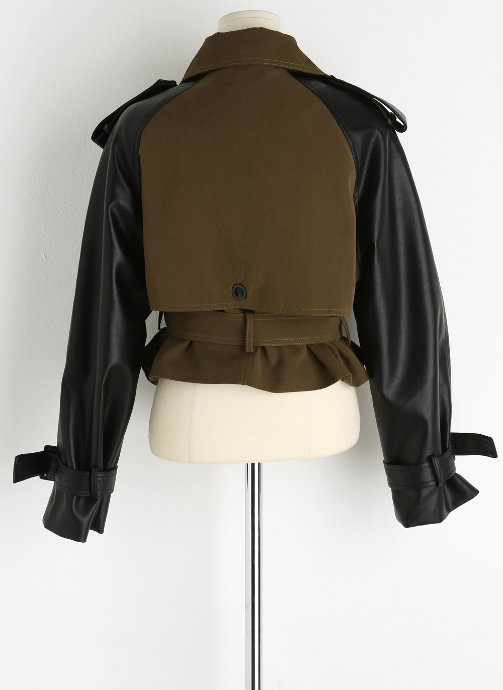 ベルト付レザー調配色トレンチジャケット | DHOLIC | 詳細画像19