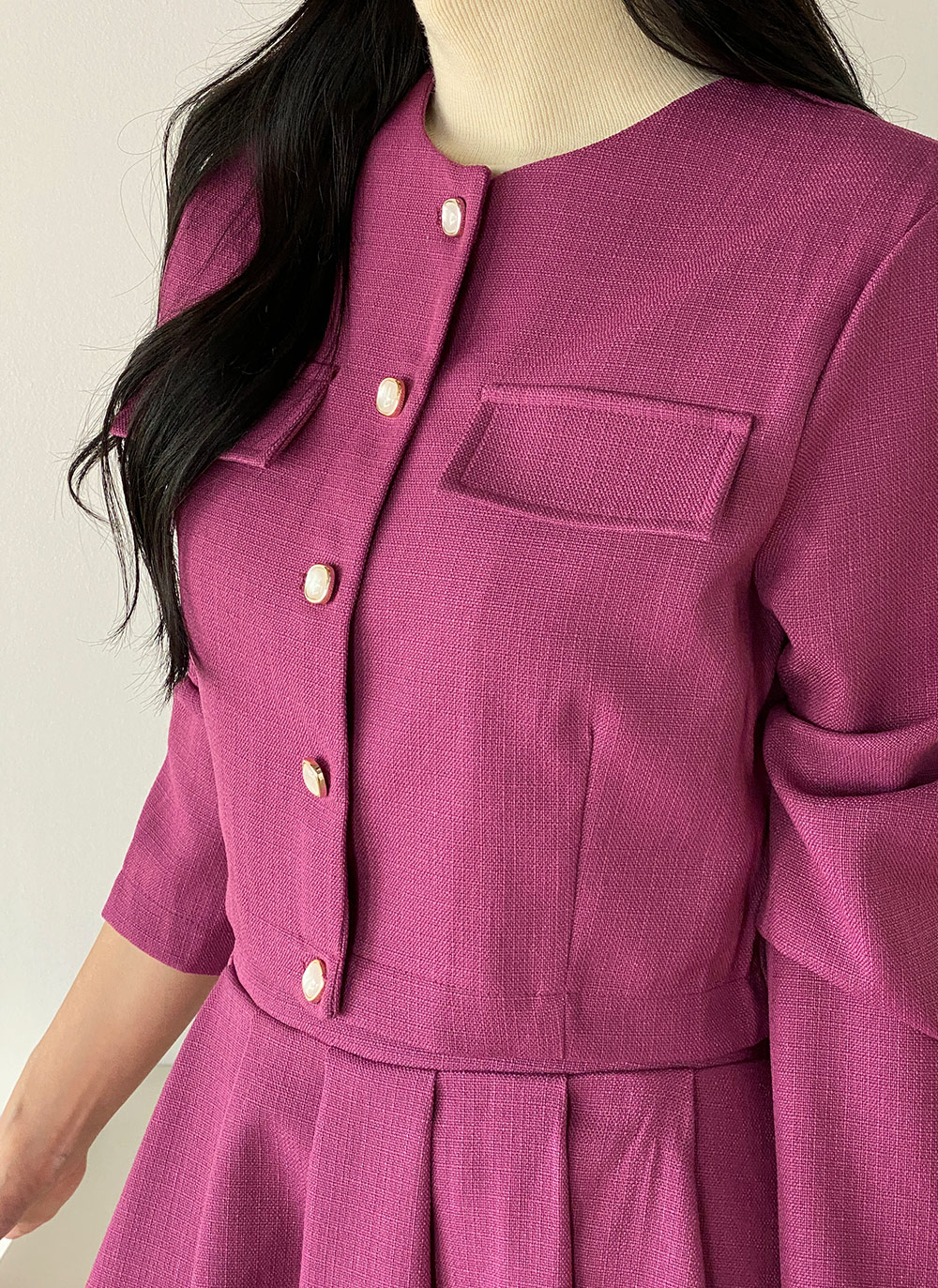 ツイードスクエアボタンジャケット&フレアスカートSET | DHOLIC | 詳細画像9