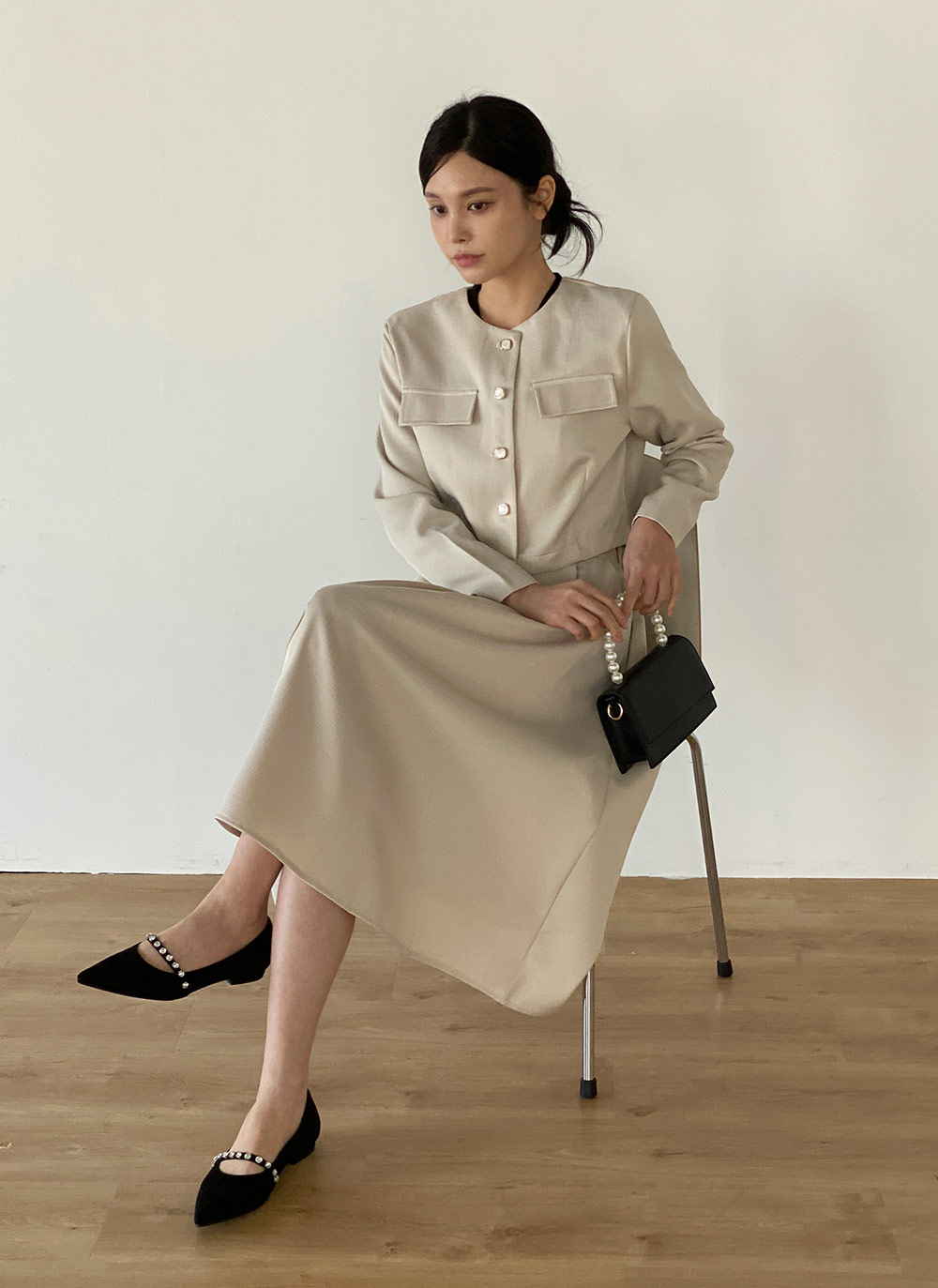 ツイードスクエアボタンジャケット&フレアスカートSET | DHOLIC | 詳細画像11