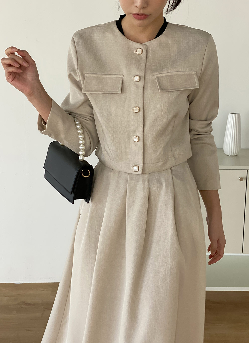 ツイードスクエアボタンジャケット&フレアスカートSET | DHOLIC | 詳細画像14