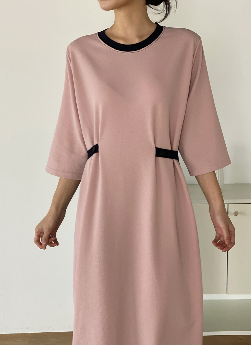 ウエストストラップ配色ワンピース | DHOLIC | 詳細画像5