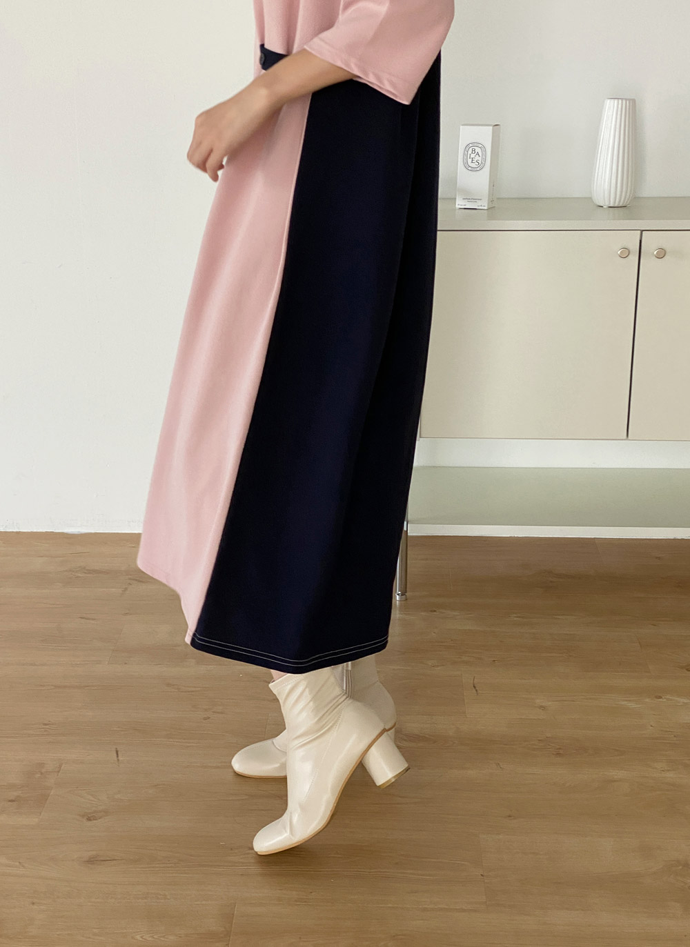 ウエストストラップ配色ワンピース | DHOLIC | 詳細画像9