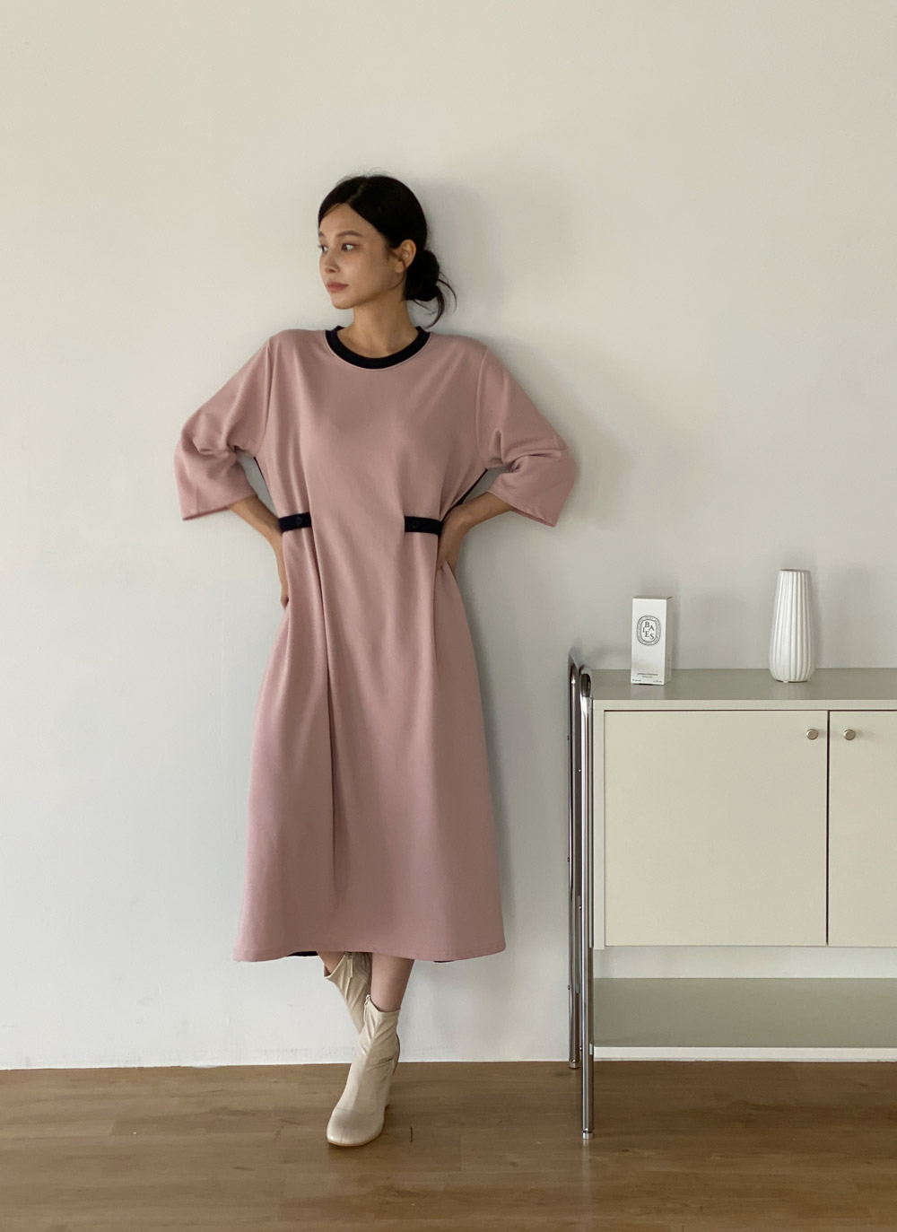 ウエストストラップ配色ワンピース | DHOLIC | 詳細画像10