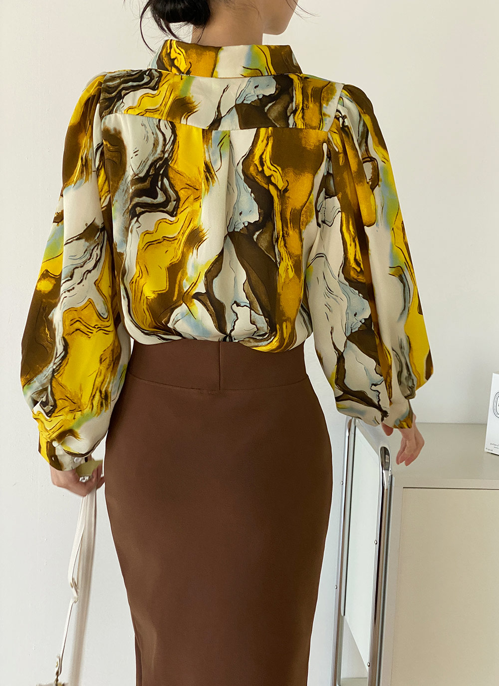 マーブルパフスリーブシャツ | DHOLIC | 詳細画像5