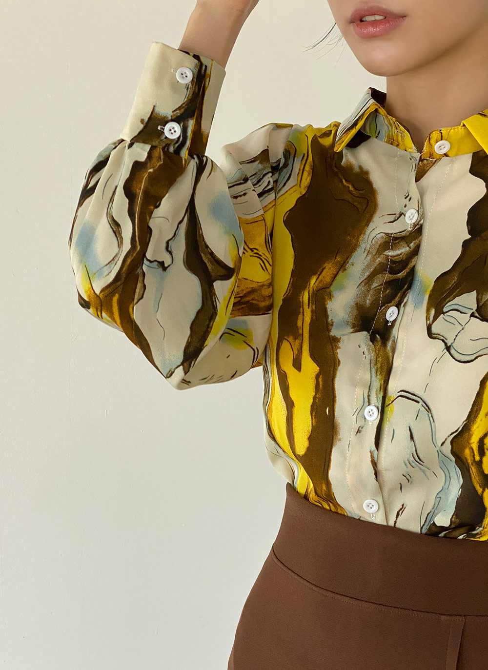 マーブルパフスリーブシャツ | DHOLIC | 詳細画像6