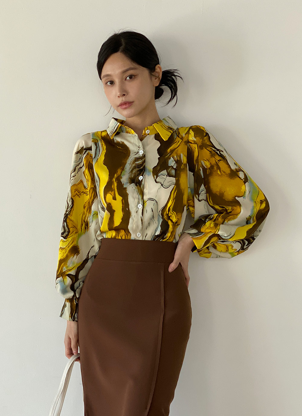 マーブルパフスリーブシャツ | DHOLIC | 詳細画像7