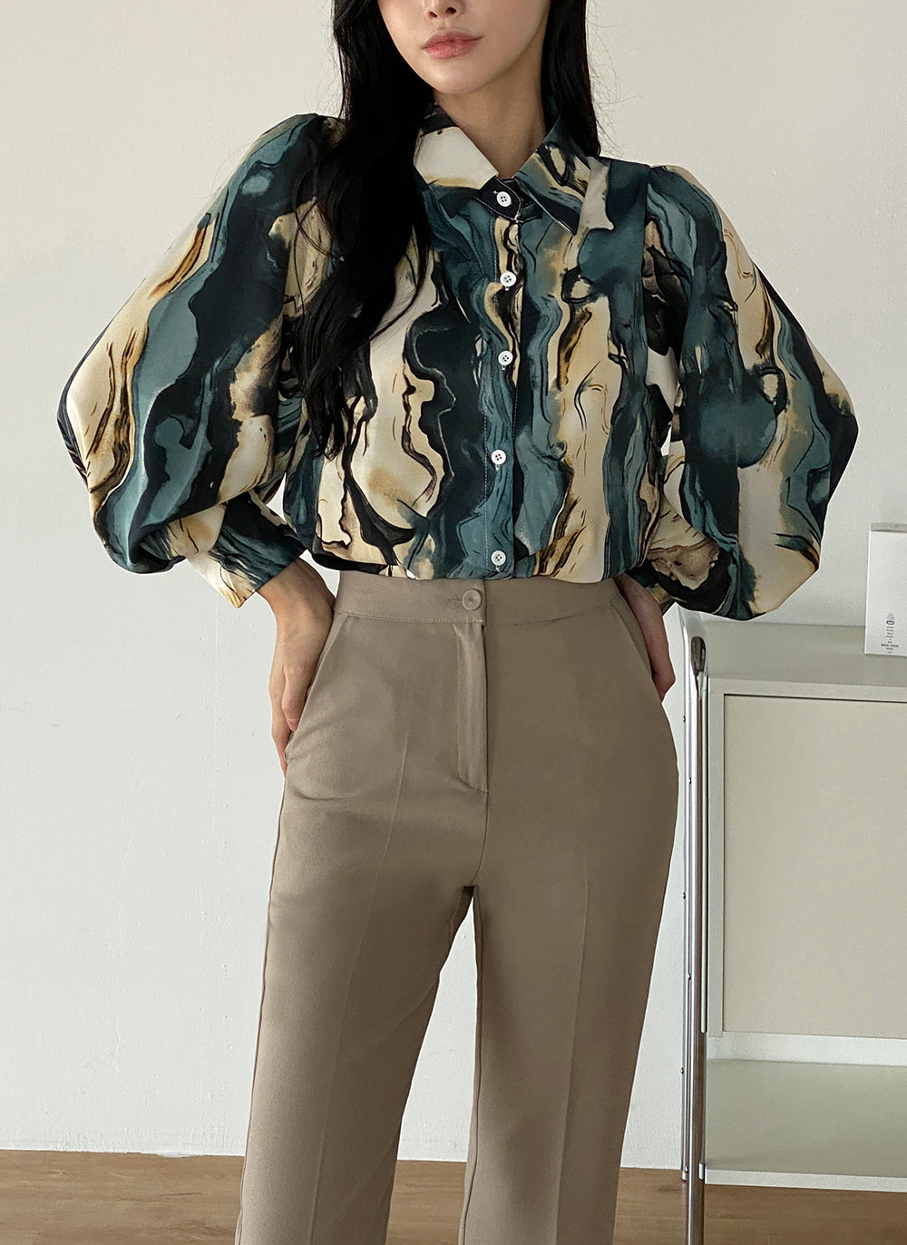 マーブルパフスリーブシャツ | DHOLIC | 詳細画像12