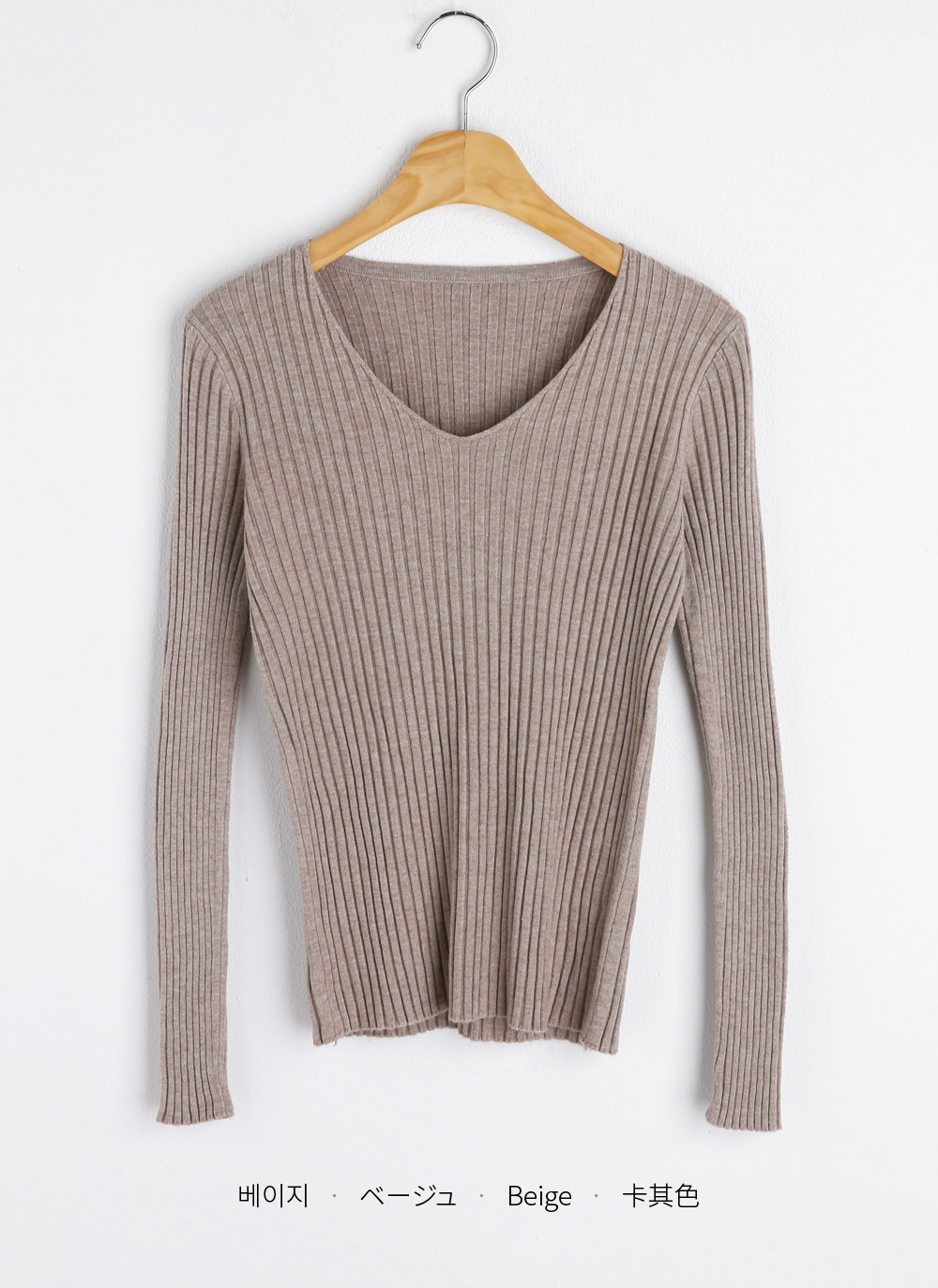 Vネックリブ長袖ニット | DHOLIC | 詳細画像20