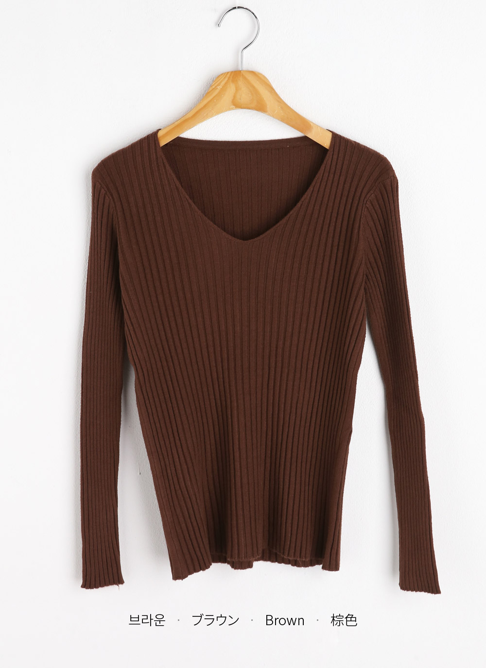 Vネックリブ長袖ニット | DHOLIC | 詳細画像21
