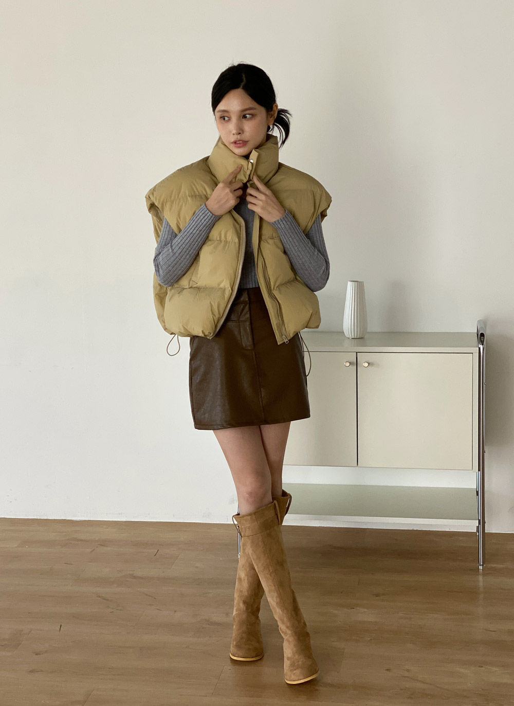 Vネックリブ長袖ニット | DHOLIC | 詳細画像14