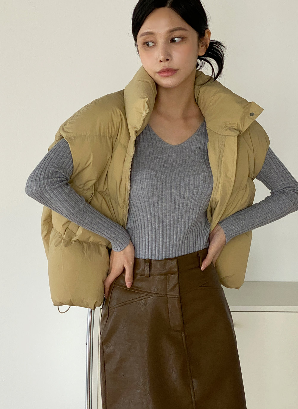 Vネックリブ長袖ニット | DHOLIC | 詳細画像16