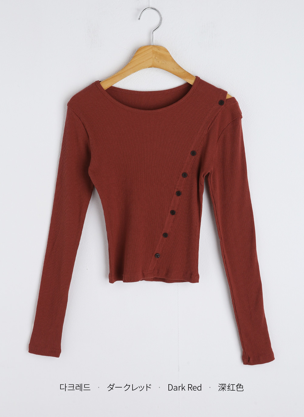 ダイアゴナルボタンリブTシャツ | DHOLIC | 詳細画像24