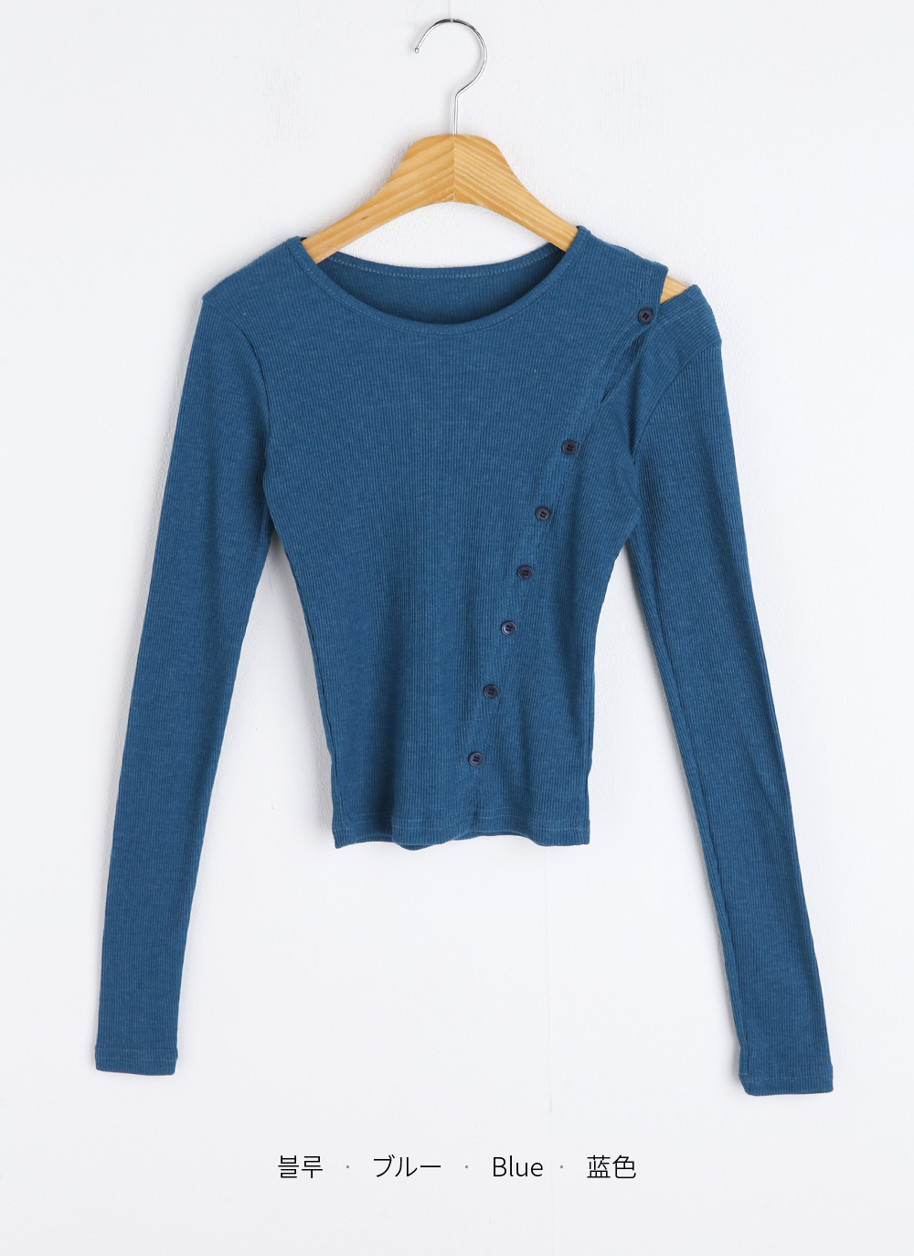 ダイアゴナルボタンリブTシャツ | DHOLIC | 詳細画像25