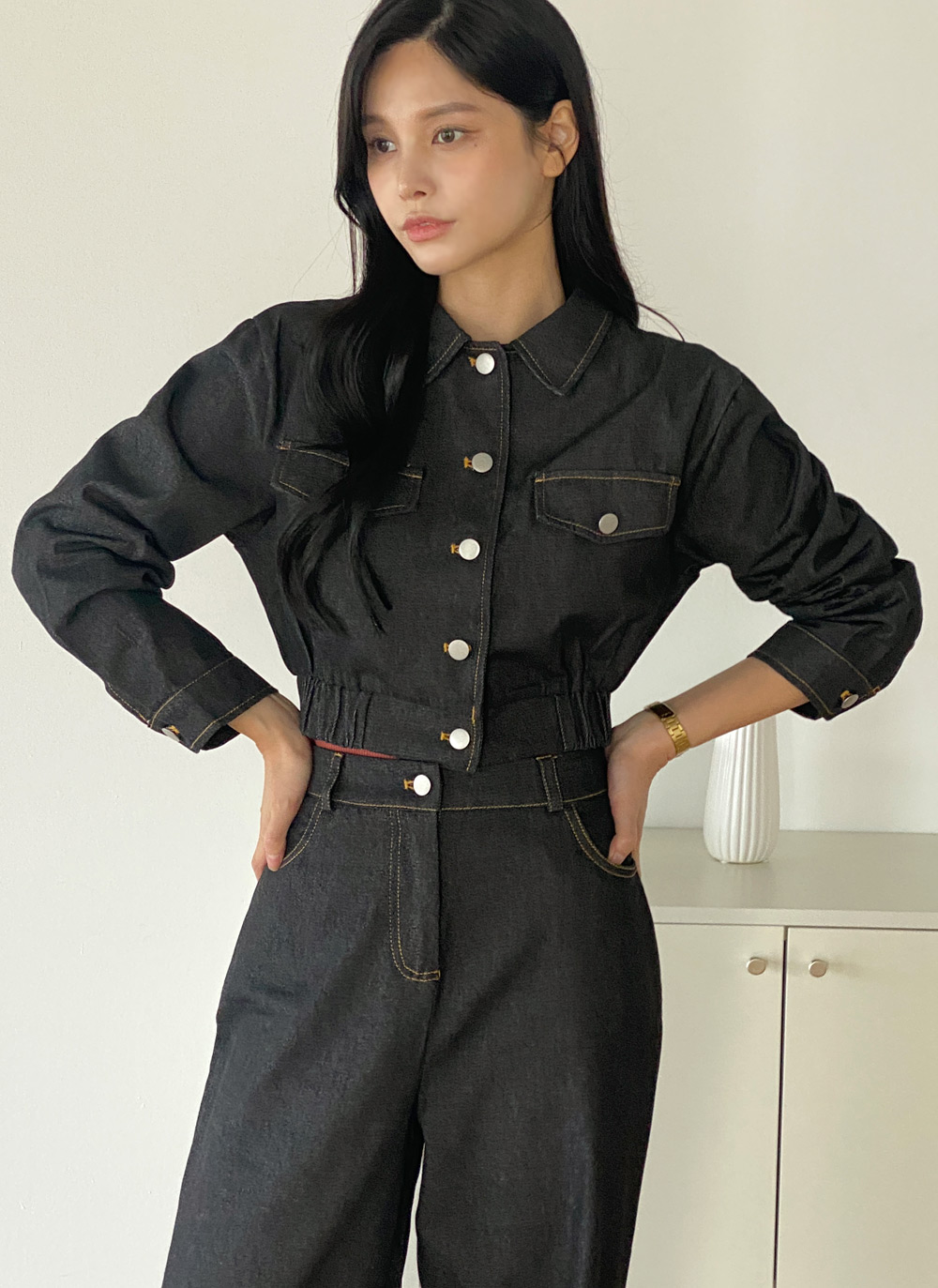 ダイアゴナルボタンリブTシャツ | DHOLIC | 詳細画像13