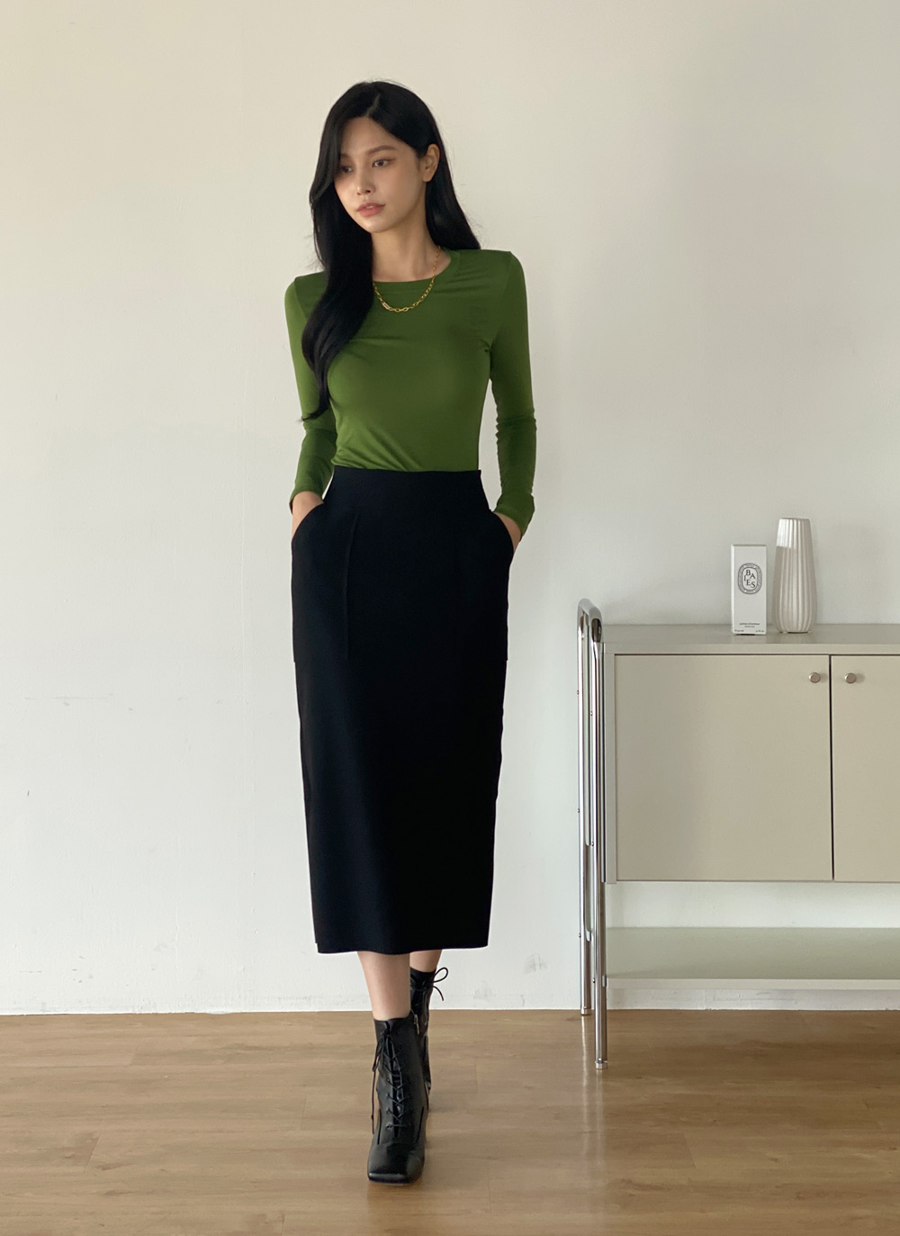 ラウンドクロップドタイトTシャツ | DHOLIC | 詳細画像9