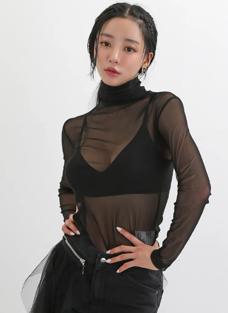 シースルータートルネックTシャツ | レディースファッション通販 - DHOLIC