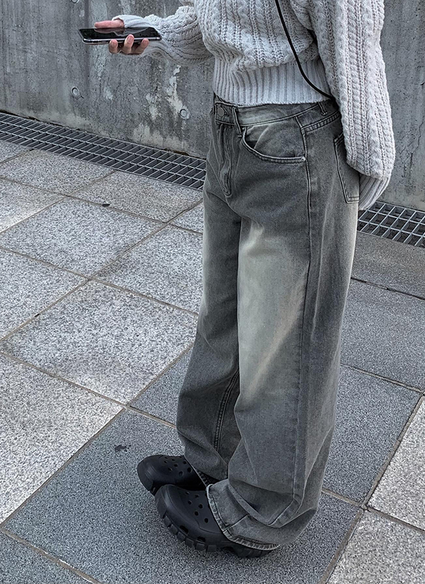 【正規通販】 | カーキグレーデニムパンツ レディースファッション通販 DHOLIC - パンツ