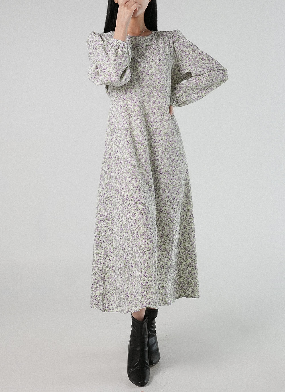 花柄パフリボンワンピース | DHOLIC | 詳細画像2