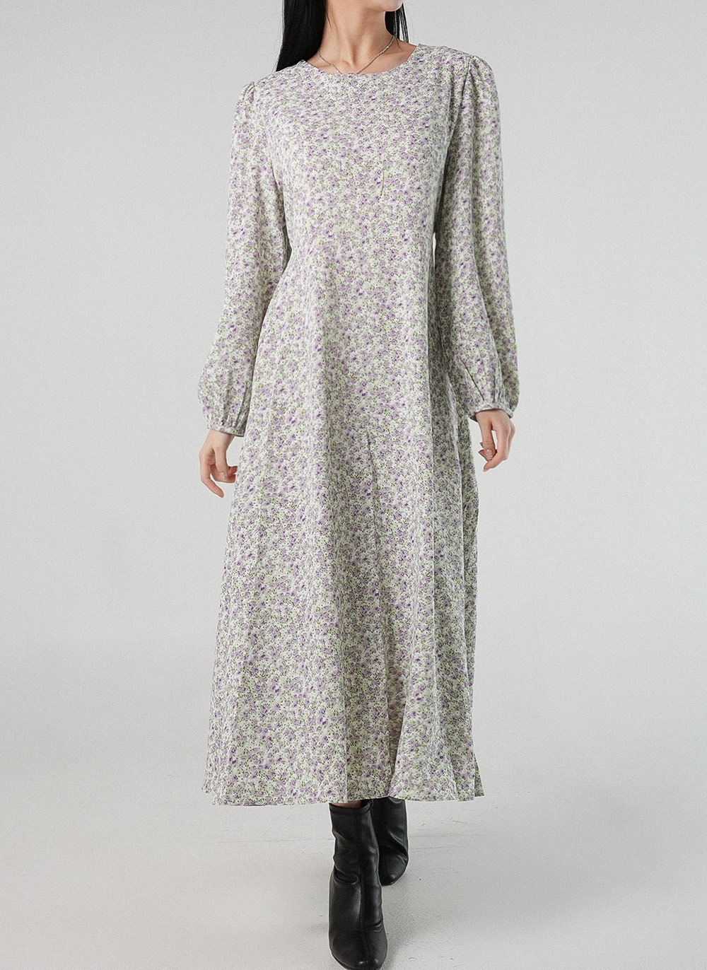 花柄パフリボンワンピース | DHOLIC | 詳細画像3