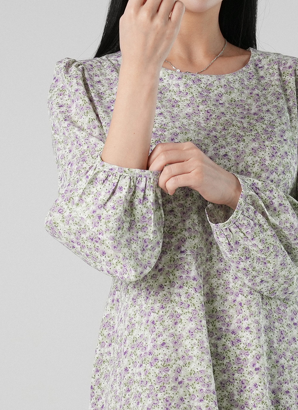 花柄パフリボンワンピース | DHOLIC | 詳細画像5