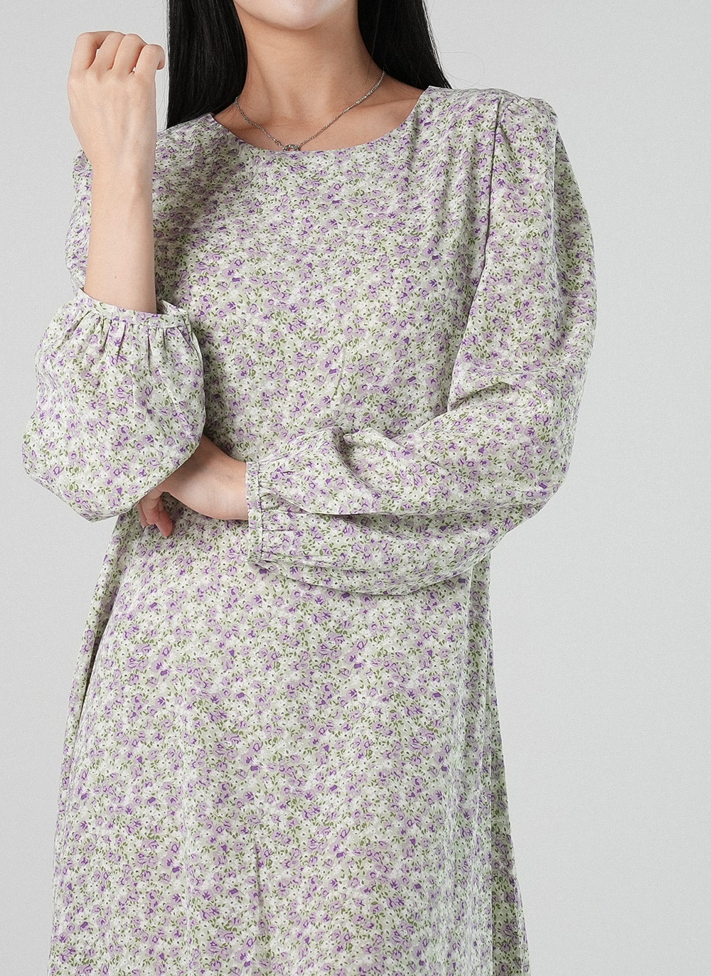 花柄パフリボンワンピース | DHOLIC | 詳細画像6