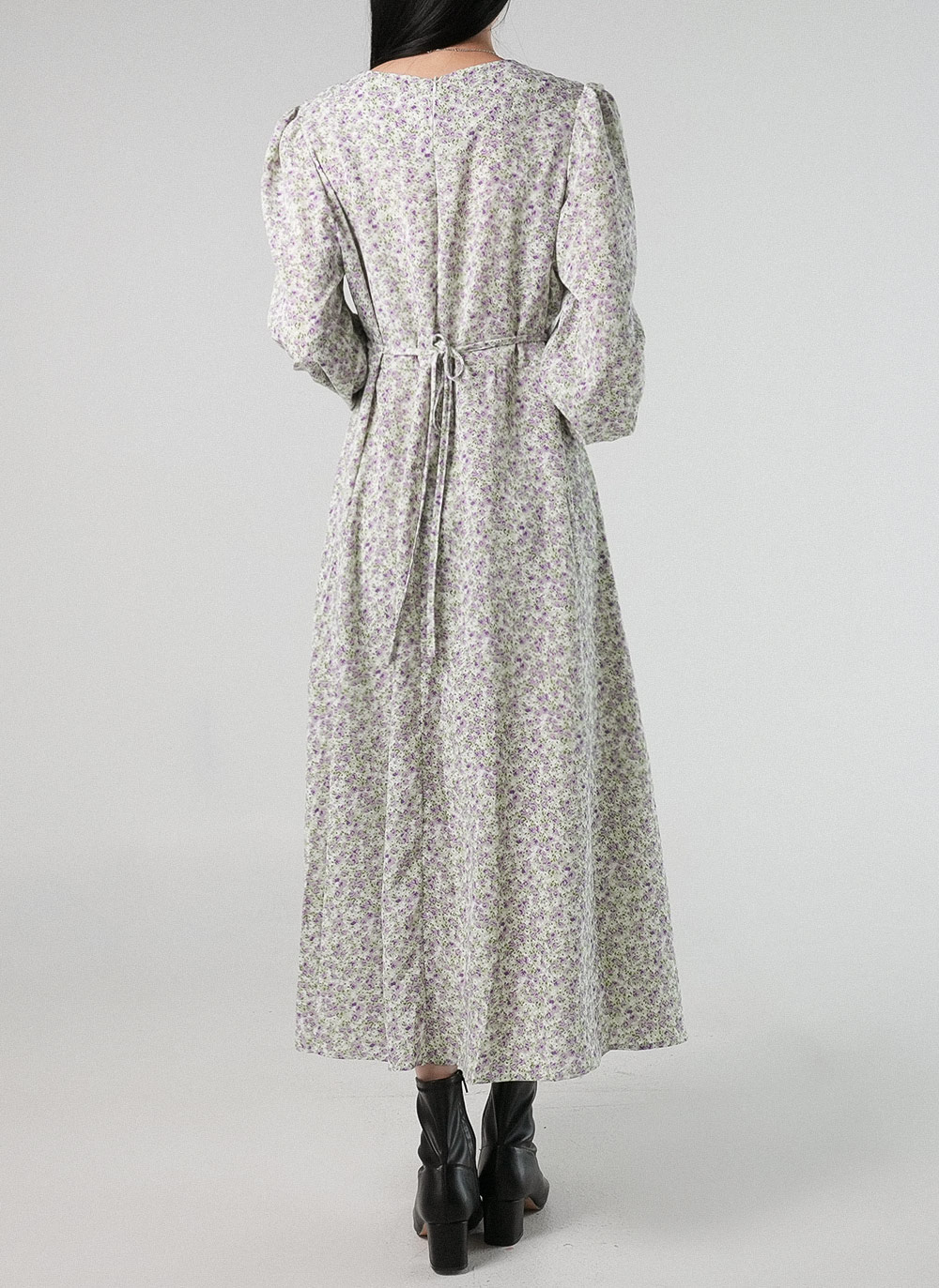 花柄パフリボンワンピース | DHOLIC | 詳細画像9