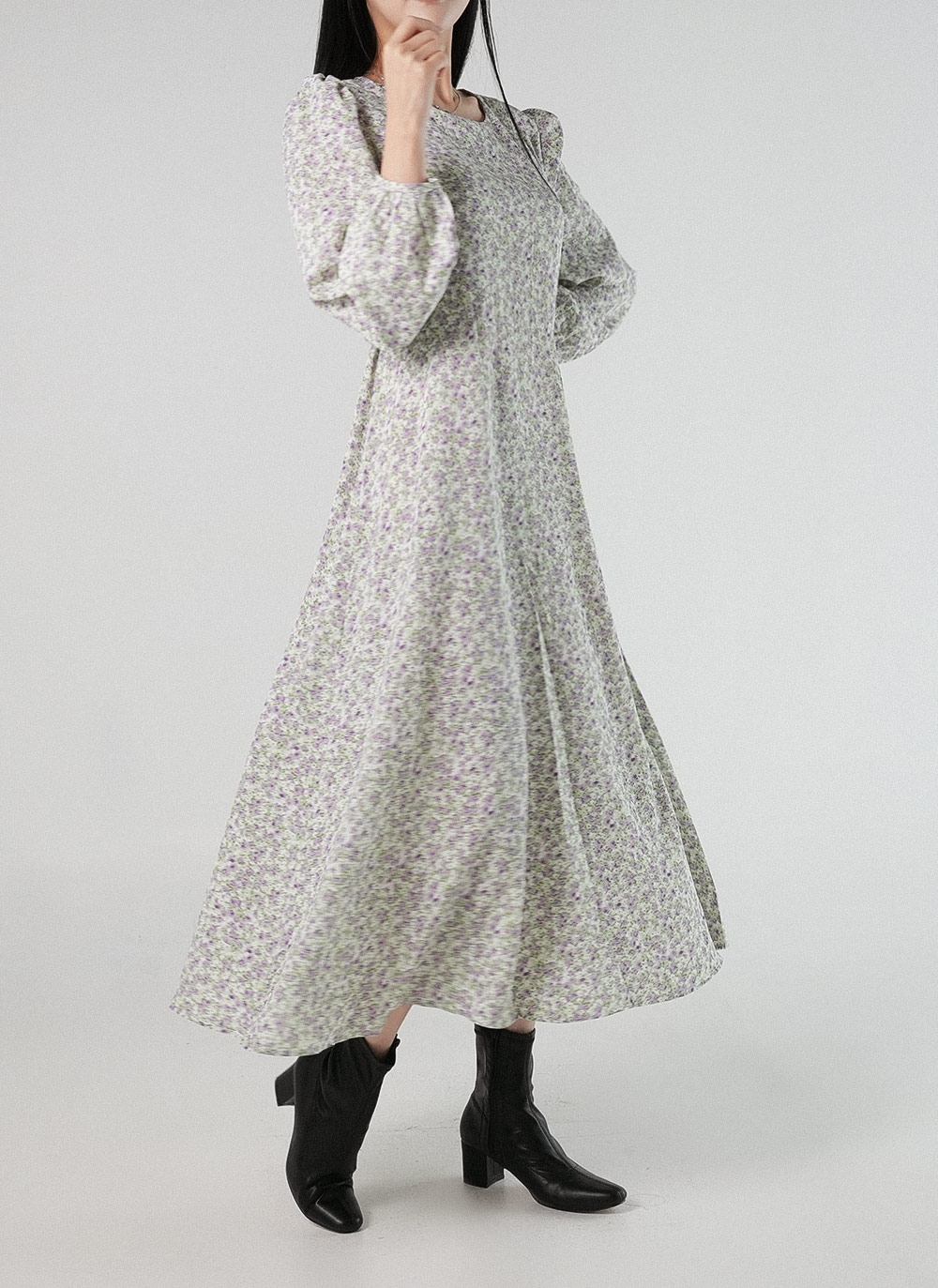 花柄パフリボンワンピース | DHOLIC | 詳細画像12