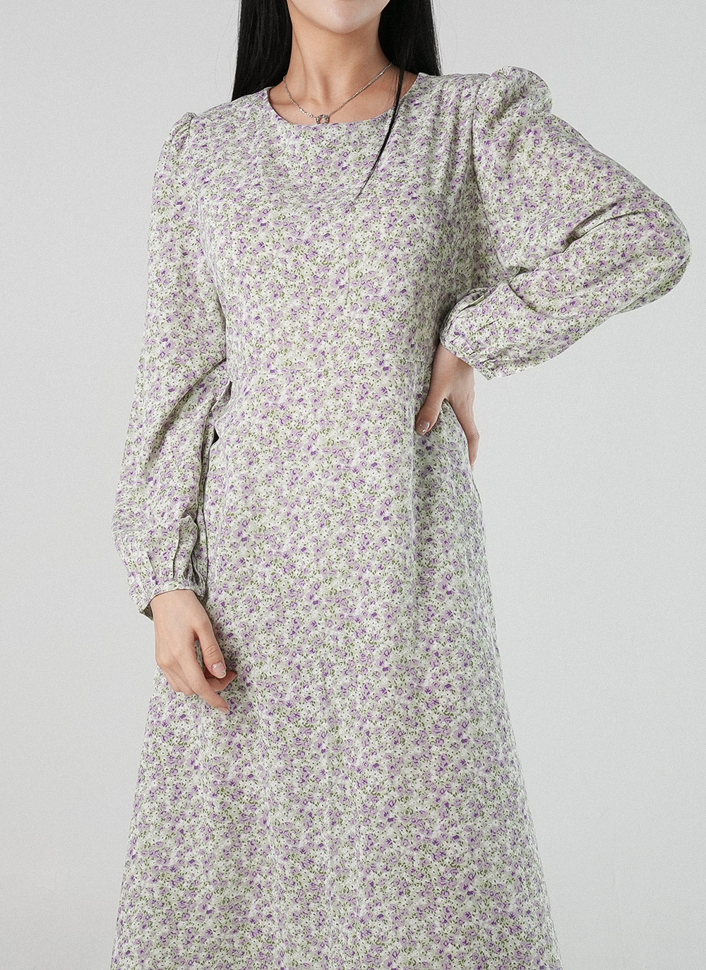 花柄パフリボンワンピース | DHOLIC | 詳細画像15