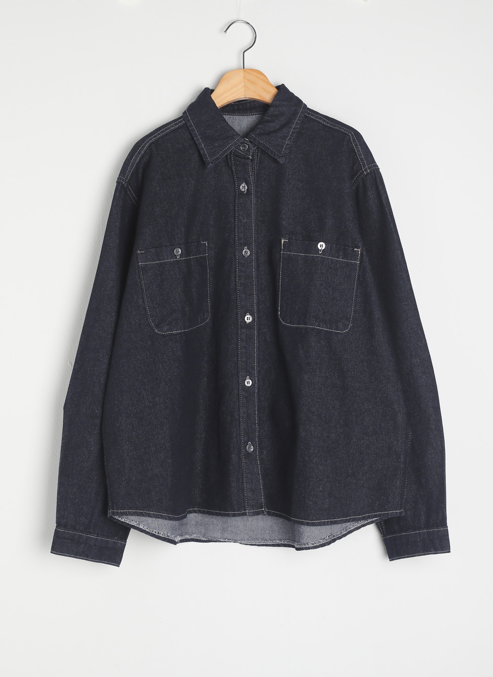 ダークデニム シャツとパンツのセット セットアップステッチデニムパンツ | ファッション通販サイト NUGU