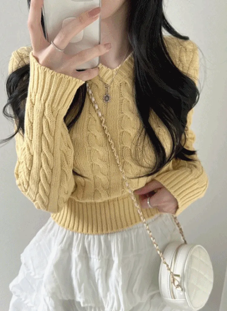 Vネックケーブルニット | NEEDON | 詳細画像1