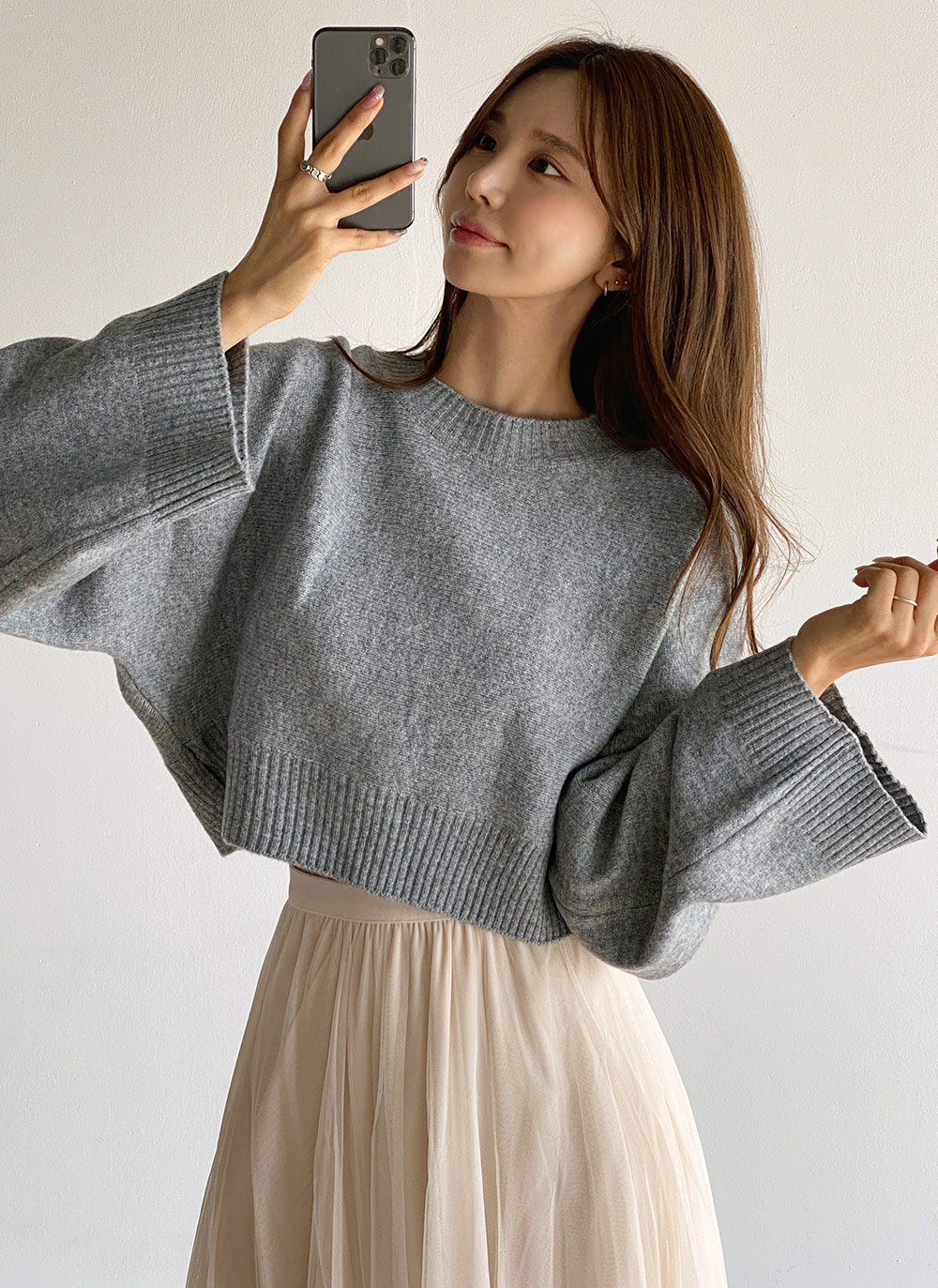 ラグランクロップドニット | レディースファッション通販 - DHOLIC