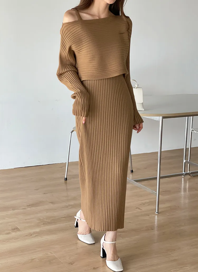 2WAYドルマンニット&ワンピースSET | DHOLIC | 詳細画像1