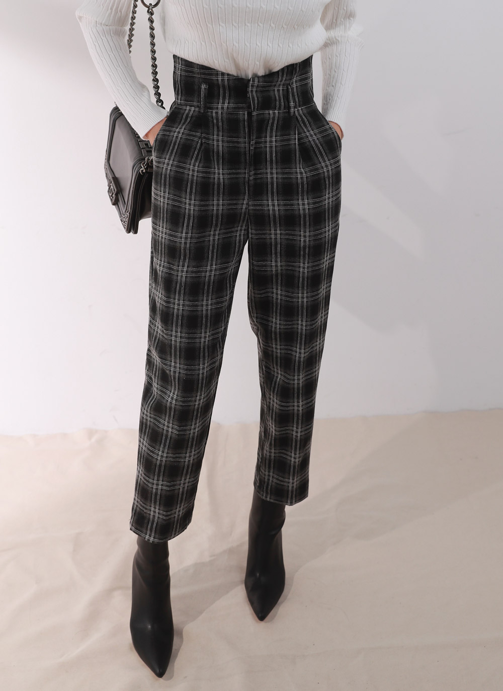 ハイウエストチェックスラックス | DHOLIC | 詳細画像2