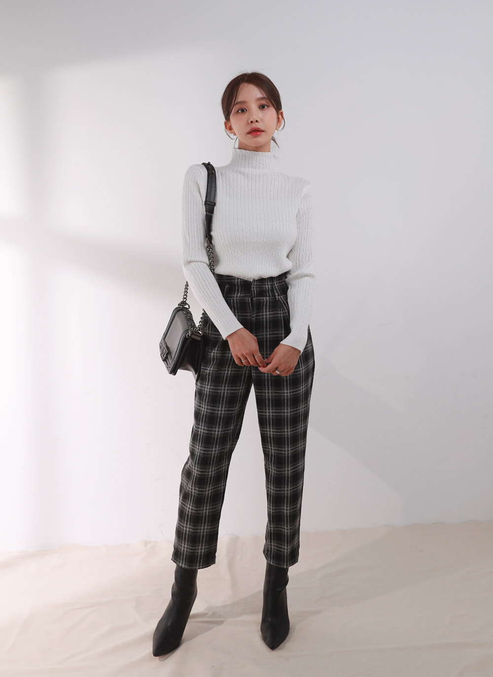 ハイウエストチェックスラックス | DHOLIC | 詳細画像5