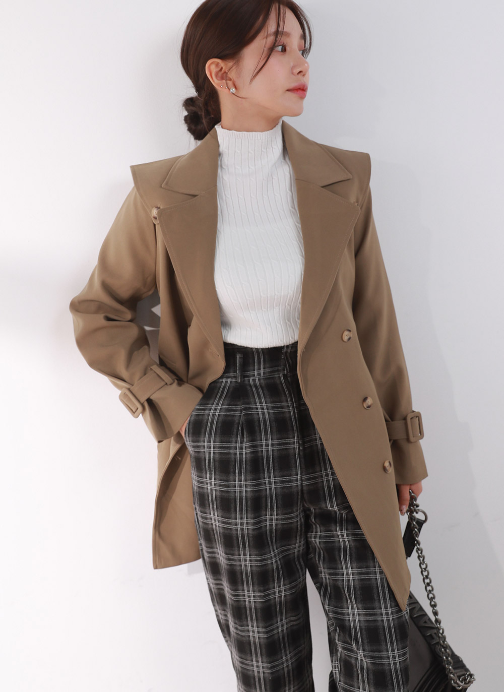 ハイウエストチェックスラックス | DHOLIC | 詳細画像10