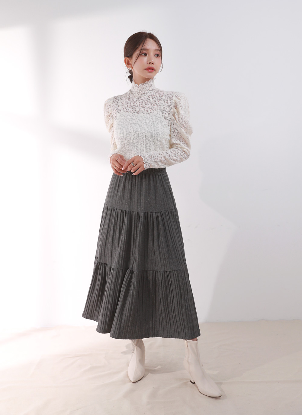 ティアードプリーツスカート | DHOLIC | 詳細画像6