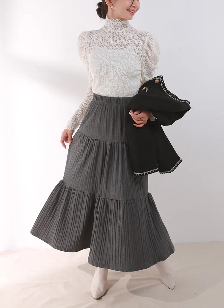 ティアードプリーツスカート | DHOLIC | 詳細画像1