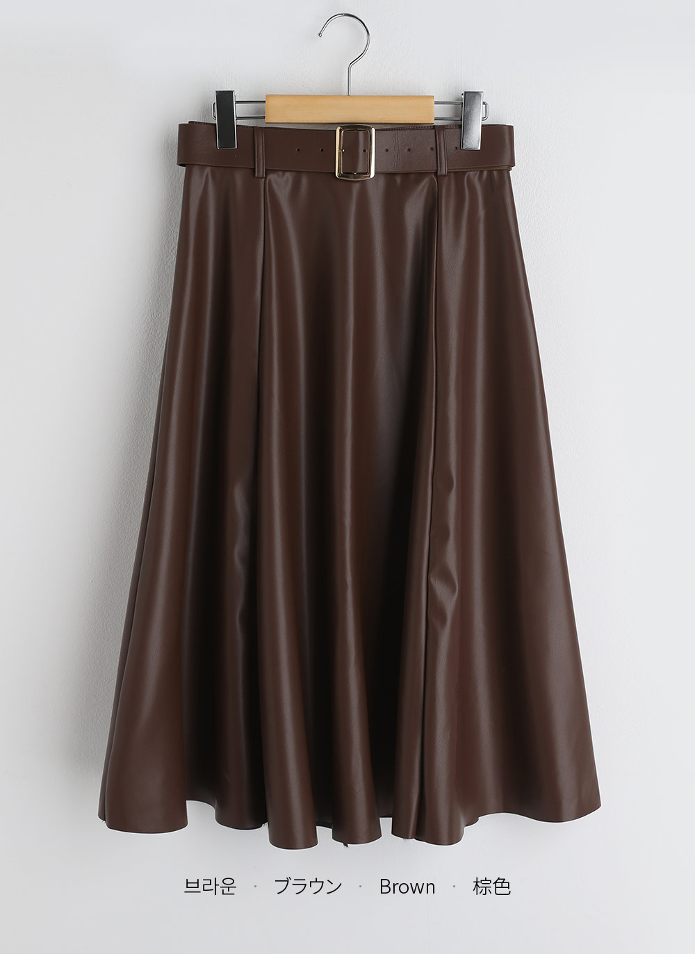 ベルト付レザー調フレアスカート | DHOLIC | 詳細画像12