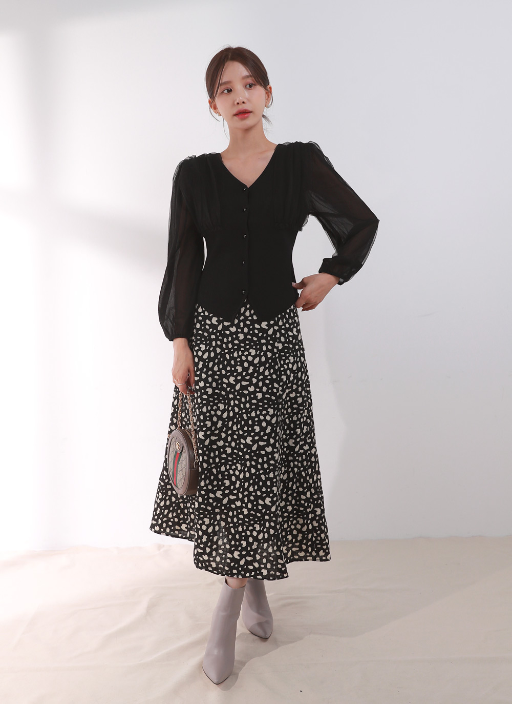 レオパードフレアイージースカート | DHOLIC | 詳細画像3