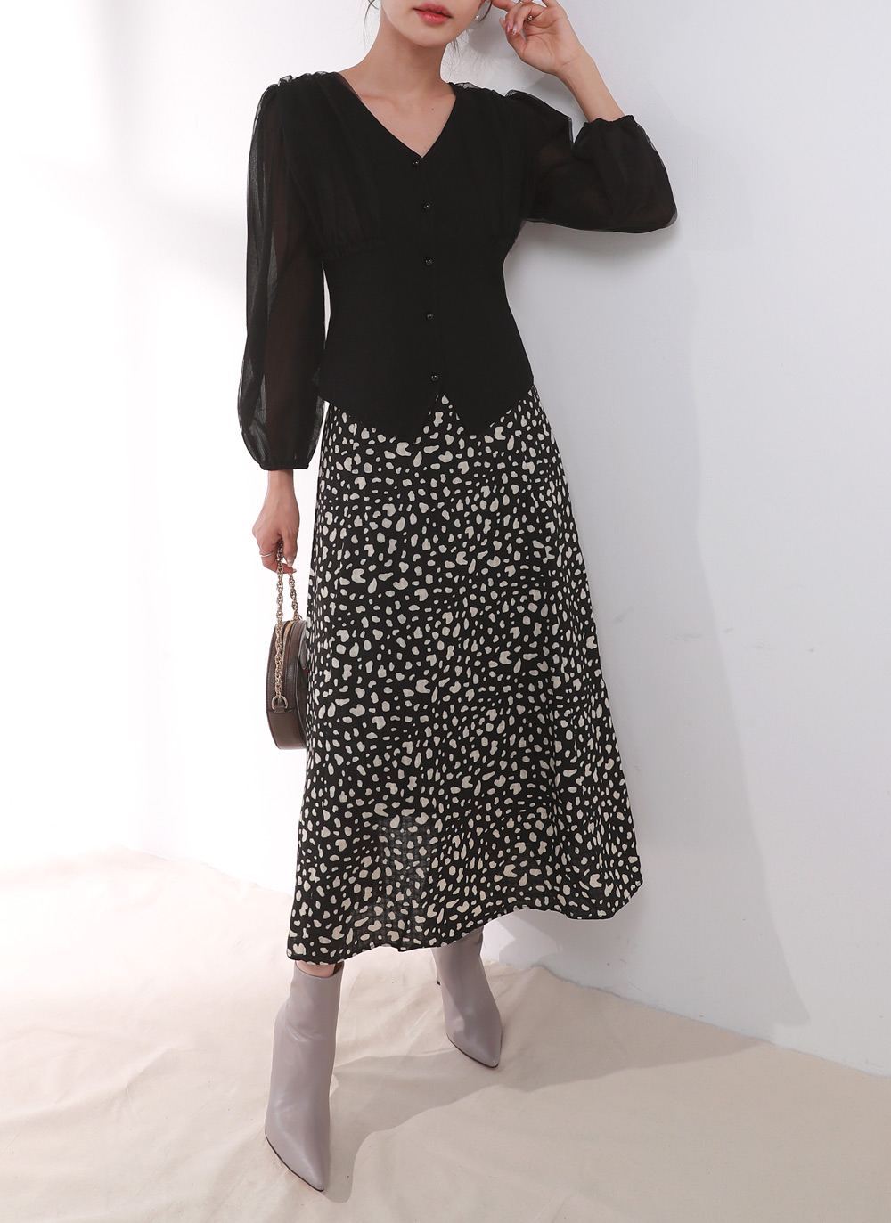 レオパードフレアイージースカート | DHOLIC | 詳細画像4